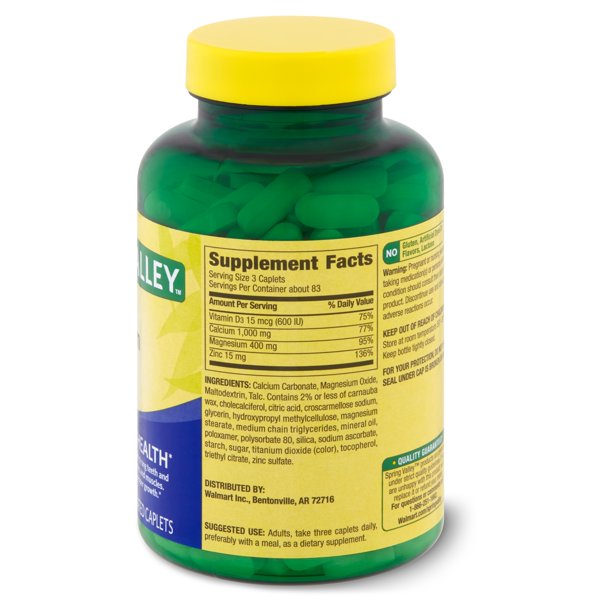 Spring Valley Calcium & Magnesium Citrate with D3 250 CT Medical Mart