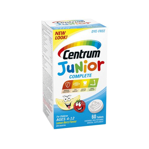 Centrum Junior Complete Chewable Multivitamin and Vitamin D Supplement, Chewable Tablets, 60 Count