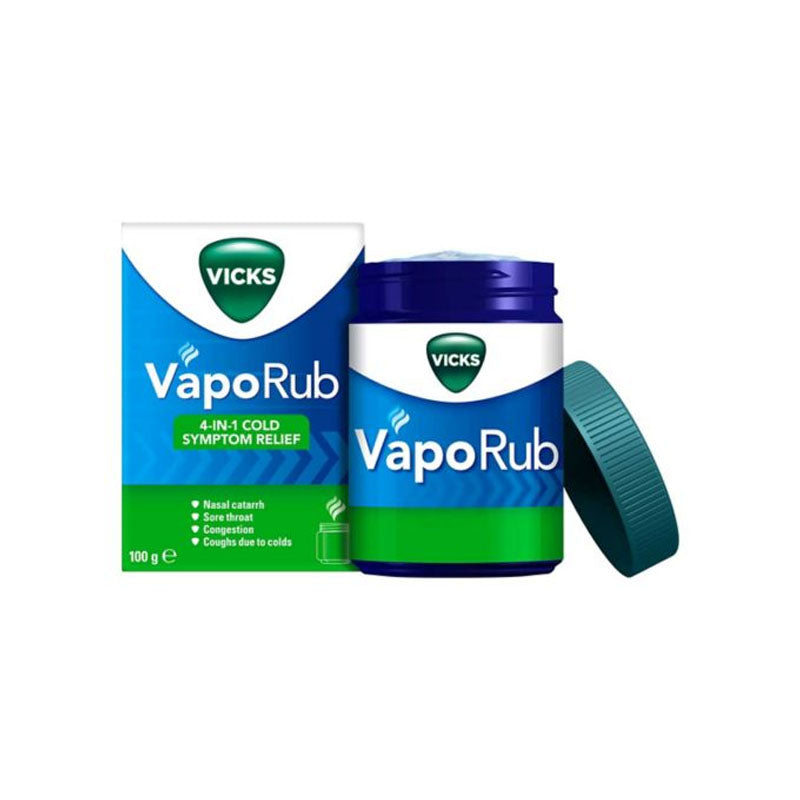 UK Vicks VapoRub, Relief of Cough Cold and Flu Like Symptoms, Jar 100g  Available in Pakistan– Medical Mart Pharmacy & Smart Store